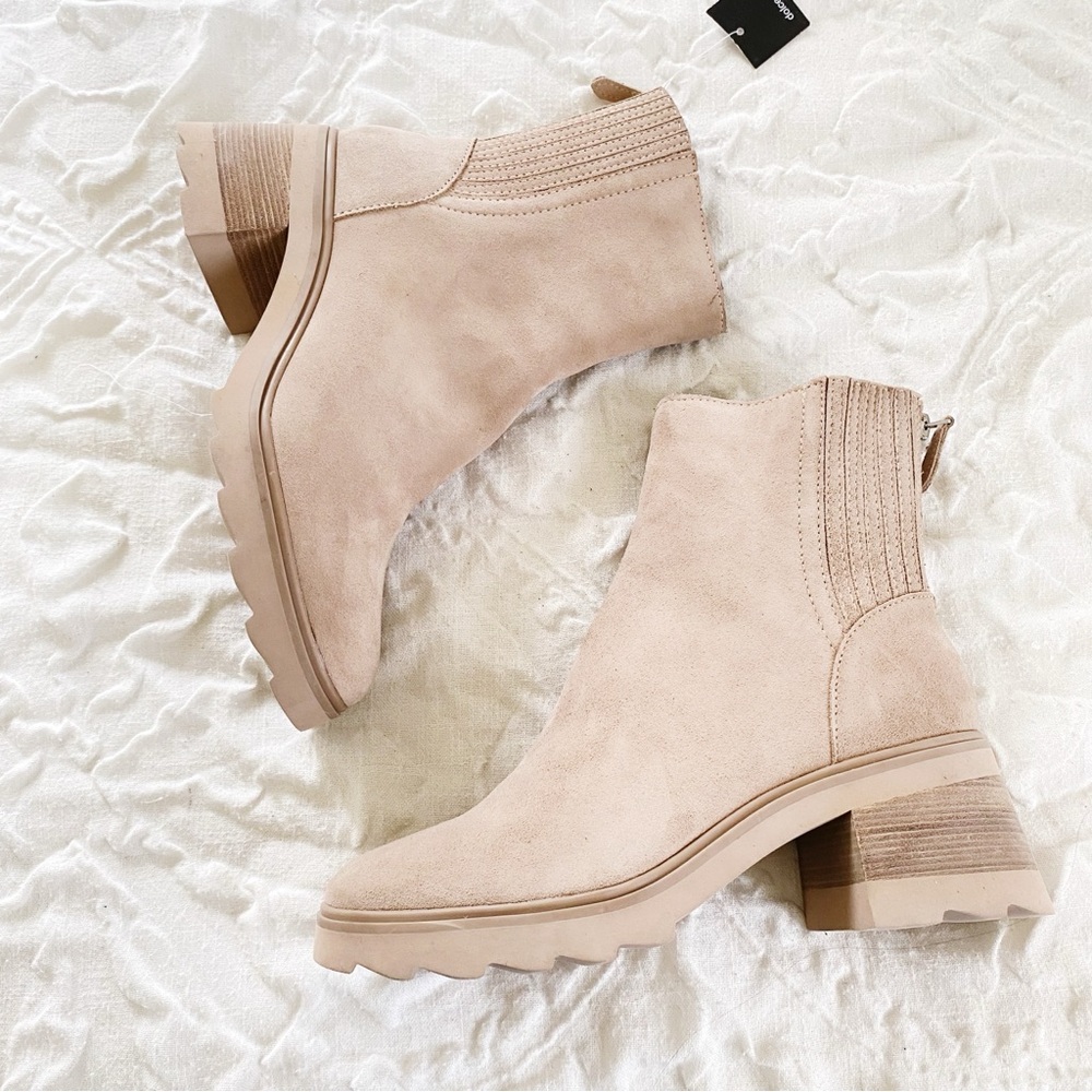 Dolce Vita Beige Suede Ankle Boots - Picture 4 of 10